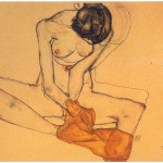 Egon Schiele- Mujer con pañuelo amarillo