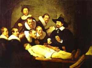 Rembrandt , La lección de anatomía del doctor Nicolaes Tulp, Óleo sobre lienzo, 1632.