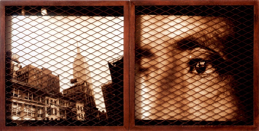 Imagen 09 - Luis Gonzalez palma -Tensiones hermeticas -seleccion- fotografia analogica con malla metalica 100x15cm 1997 -