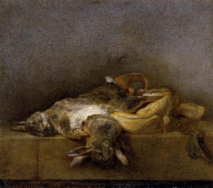 Chardin-Still Life with Two Rabbits, Jean-Simeon