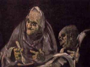 Dos viejos comiendo, Goya.