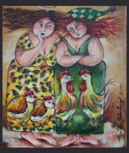 Obra de la serie Chismosas Martha Jiménez ( Cuba)