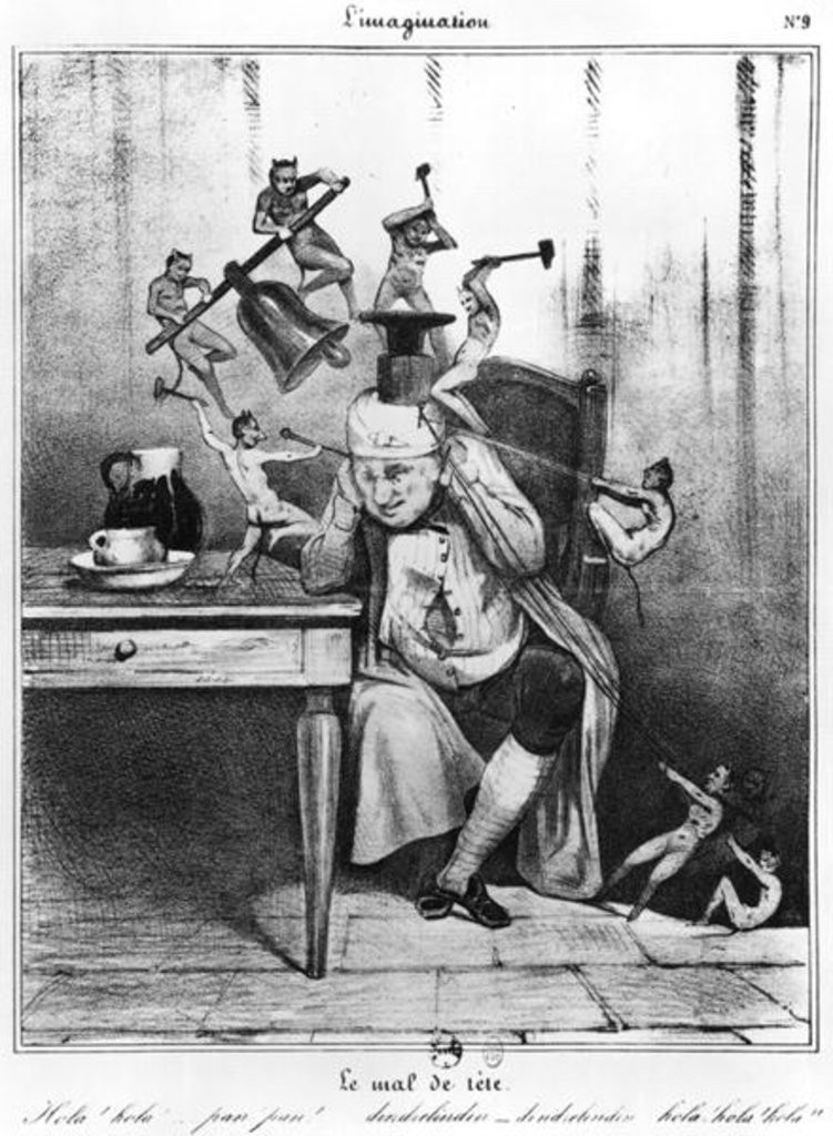 Daumier. "Le mal de téte".