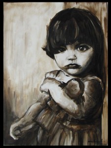 niña con muñeca de trapo, Carlos Enrique Cabrera