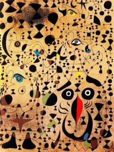 Joan Miró. El bello pájaro descifrando lo desconocido a una pareja de enamorados.