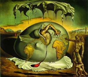 IMÁGERN VIII SALVADOR DALÍ, NIÑO GEOPOLÍTICO OBSERVANDO EL NACIMIENTO DEL HOMBRE NUEVO, 1943