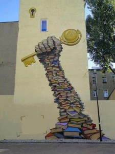 Mural. Biblioteca Regional de Gafsa na Tunisia.