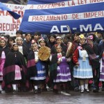 Movilización mapuche, 1999 en Nueva Imperial  (archivo Azkintuwe)