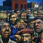 Antonio Berni, La manifestación, Temple sobre arpillera 1934