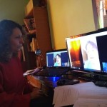 Laura Alcoba con el Anartista.