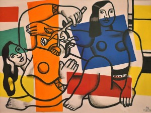 "Dos mujeres sosteniendo flores" de Fernand Léger