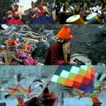 Collage con material de archivo de la celebración de la Pachamama